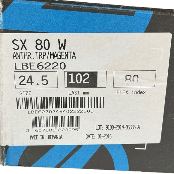 Lange SX 80 W Mondo Ski Boots Anthr Trp Magenta Size 24.5 (7.5) - Picture 5 of 13